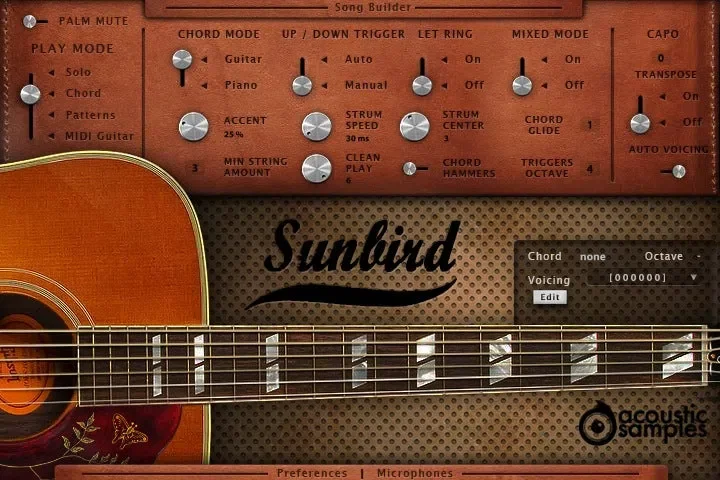 Acousticsamples Sunbird interface