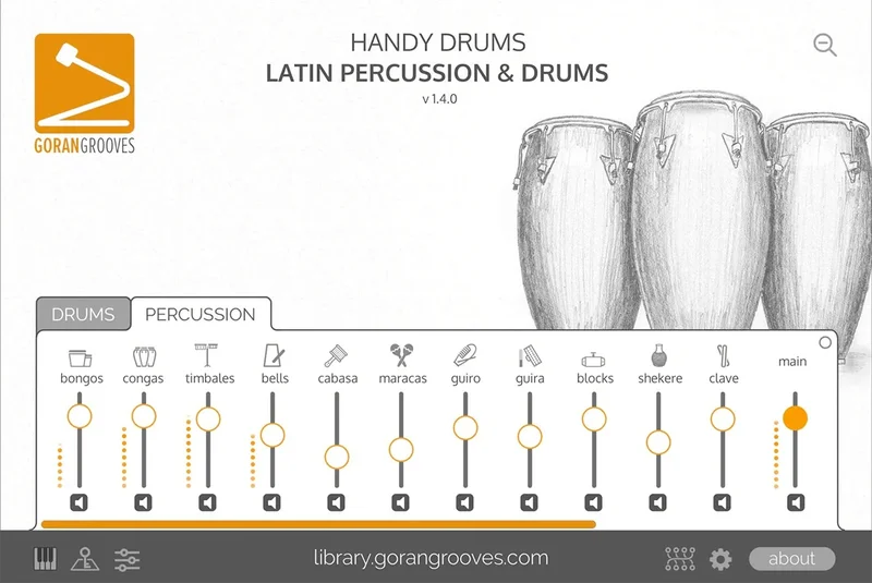 GoranGrooves - Handy Drums LATIN PERCUSSION & DRUMS interface
