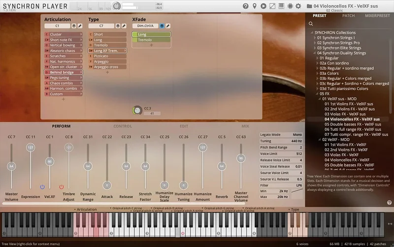 VSL Synchron Duality Strings (FX) interface