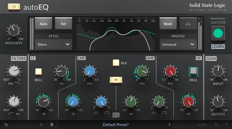 SSL autoEQ interface