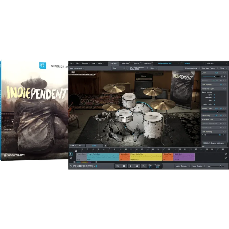 Toontrack SDX Indiependent interface