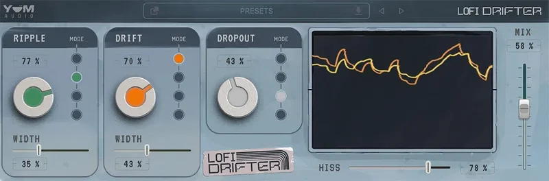 Yum Audio LoFi Drifter interface