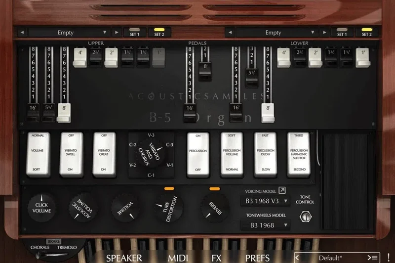 Acousticsamples B-5 Organ V3 interface