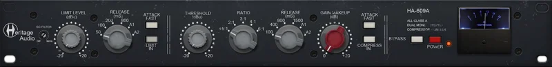 Heritage Audio HA-609A Dual Mono/Stereo Compressor/Limiter interface