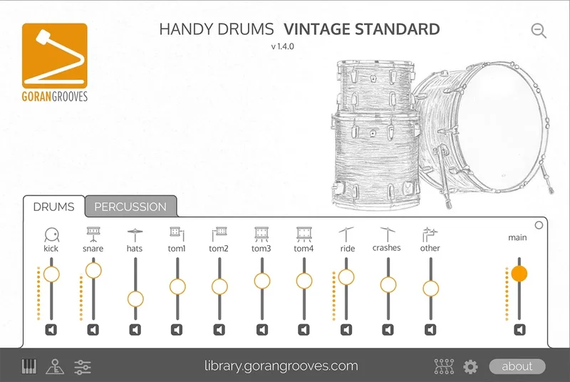 GoranGrooves - Handy Drums VINTAGE STANDARD interface