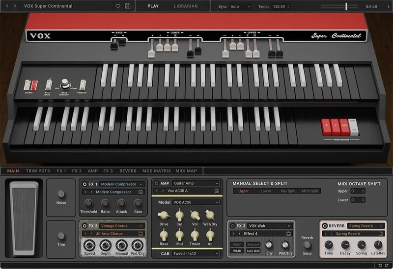 KORG VOX Super Continental interface