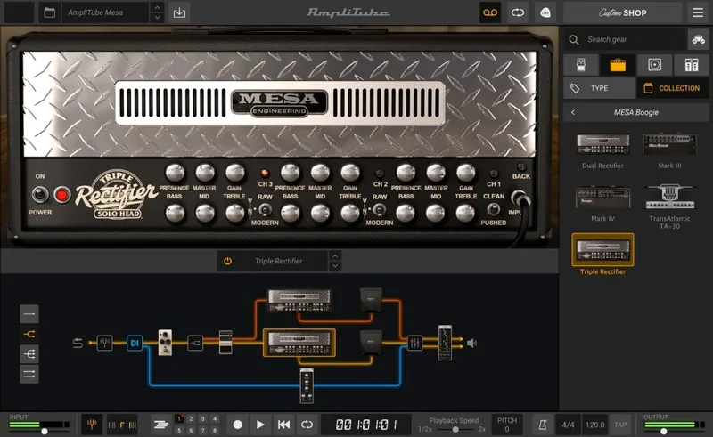 IK Multimedia AmpliTube Mesa Boogie interface
