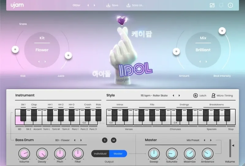 UJAM Beatmaker IDOL interface