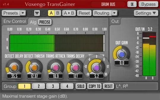 Voxengo TransGainer interface