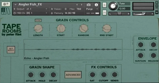 Spitfire Audio Tape Rooms interface