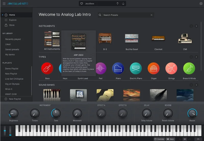 Analog Lab Intro interface