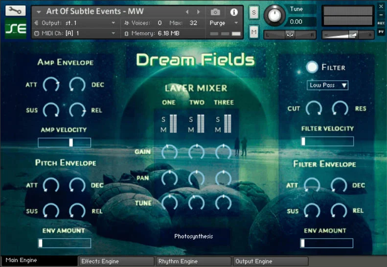 Loot Audio Soundethers: Dream Fields interface