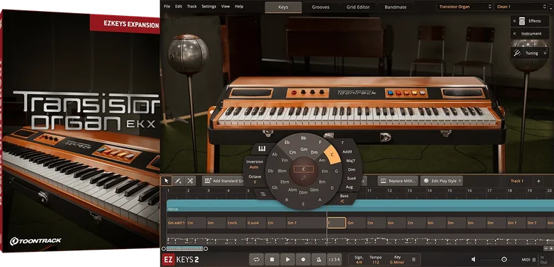 Toontrack EKX: Transistor Organ interface