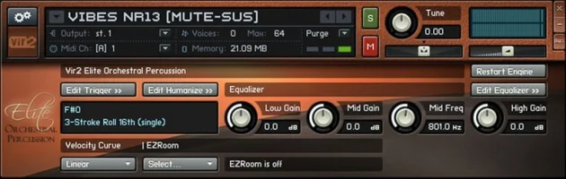 Vir2 Instruments Elite Orchestral Percussion interface