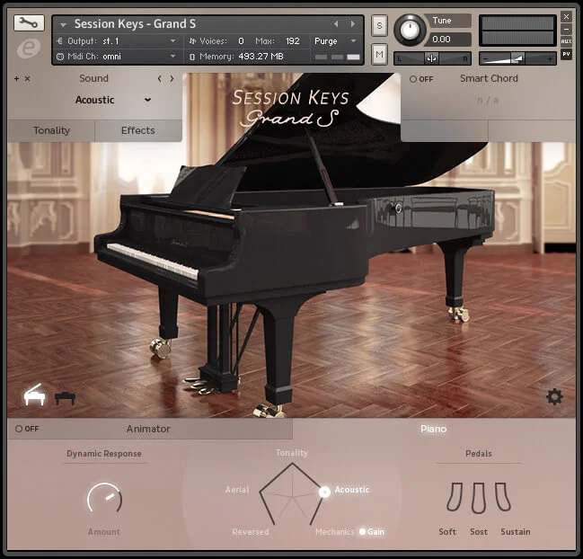 e-instruments Session Keys Grand S interface