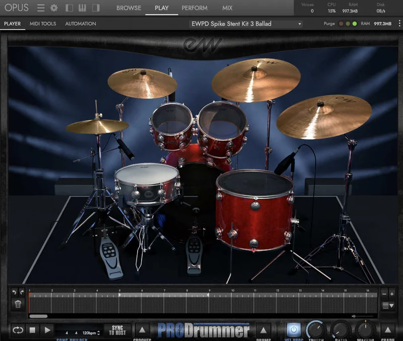 EastWest Sounds ProDrummer 1 & 2 Bundle interface