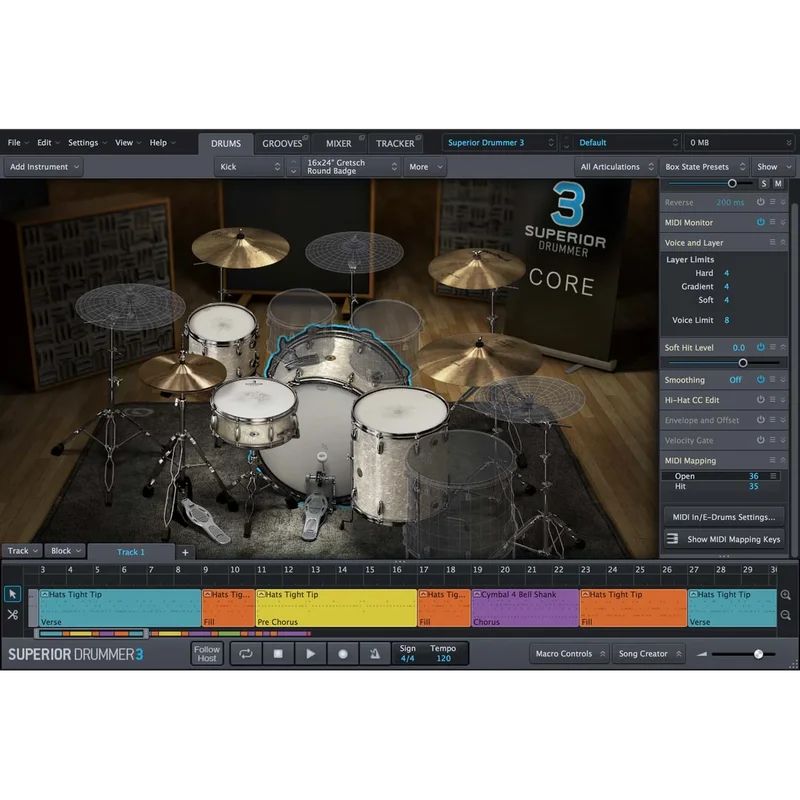 Toontrack Superior Drummer 3 [Crossgrade from EZDrummer 2] interface