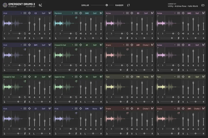 Audialab Emergent Drums 2 interface
