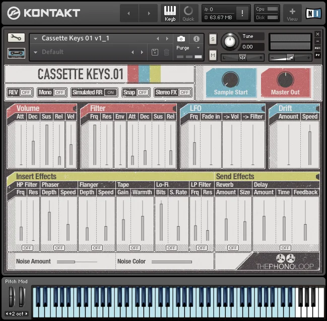 THEPHONOLOOP Cassette Keys.01 for Kontakt interface