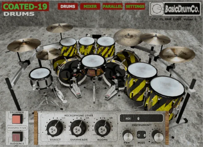 BasicDrumCo. COATED-19 interface
