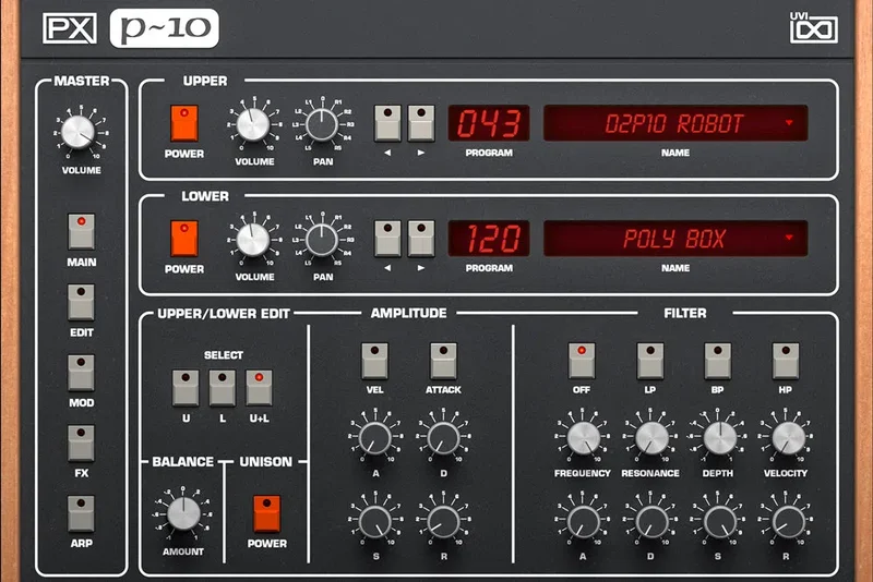 UVI PX P10 interface