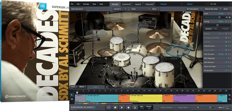 Toontrack SDX Decades by Al Schmitt interface