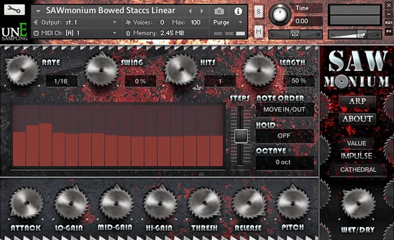 Unearthed Sampling Sawmonium interface