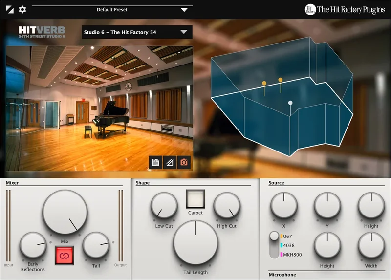 The Hit Factory Plugins HitVerb 54th Street Studio 6 interface