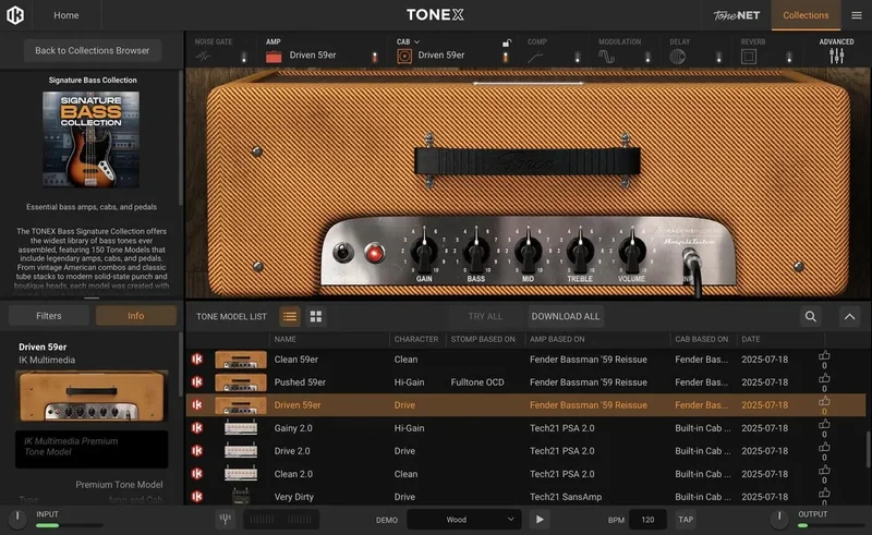 IK-Multimedia TONEX Signature Bass Collection interface