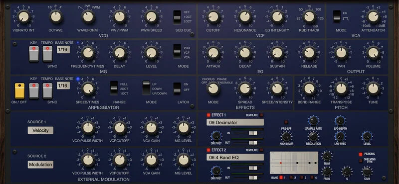 KORG Polysix interface