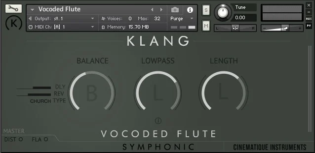 KLANG SYMPHONIC: Vocoded Flute interface