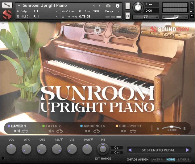 Soundiron Sunroom Upright Piano interface