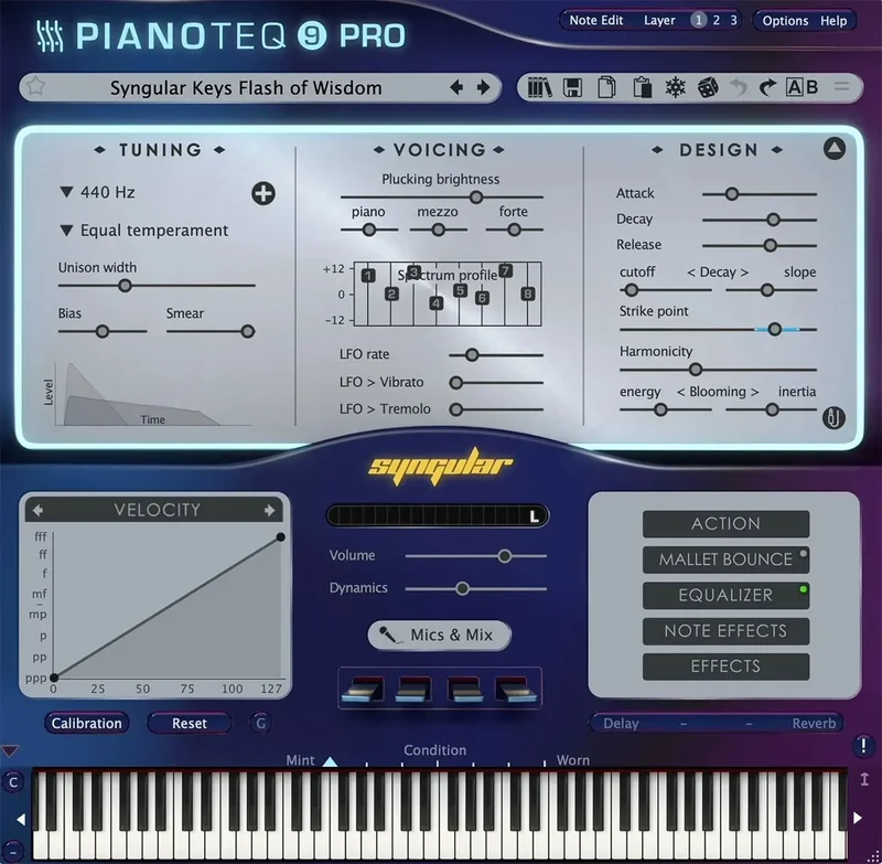 Modartt Pianoteq Instrument Pack: Syngular interface