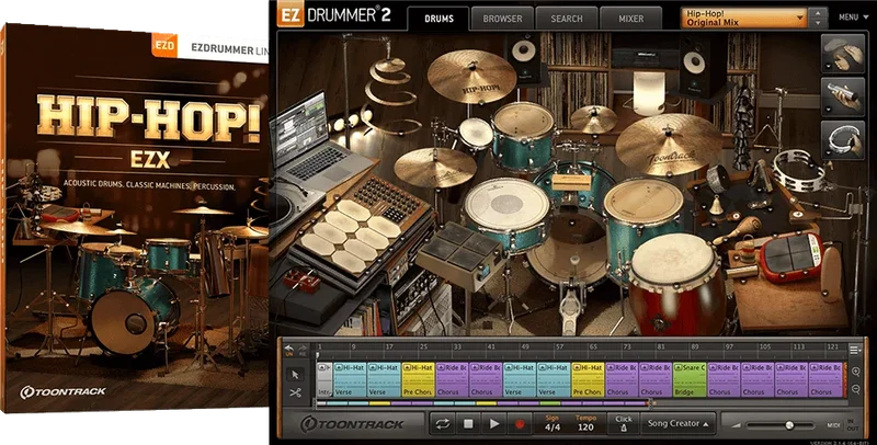 Toontrack EZX HipHop interface