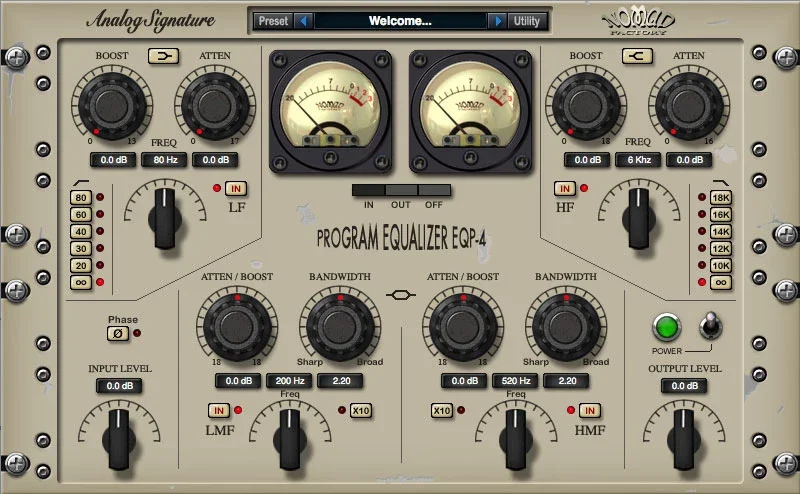 Nomad Factory ASP Program Equalizer EQP-4 interface