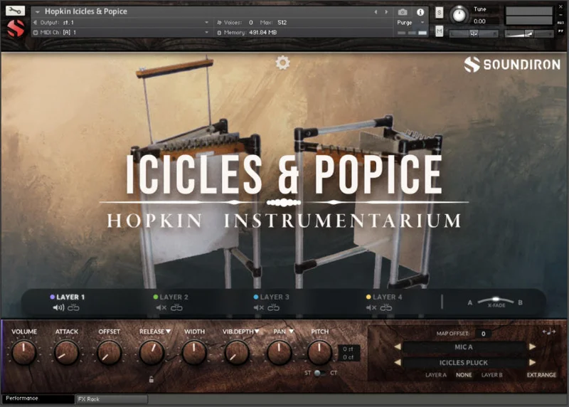 Soundiron Hopkin Instrumentarium: Icicles & Pop Ice interface