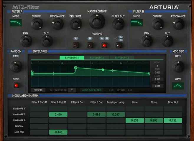 Arturia Filter M12 interface