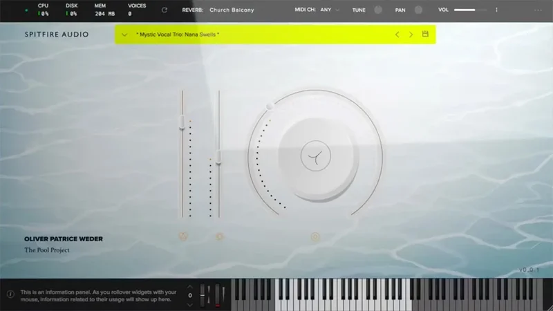 Spitfire Audio Oliver Patrice Weder - The Pool Project interface