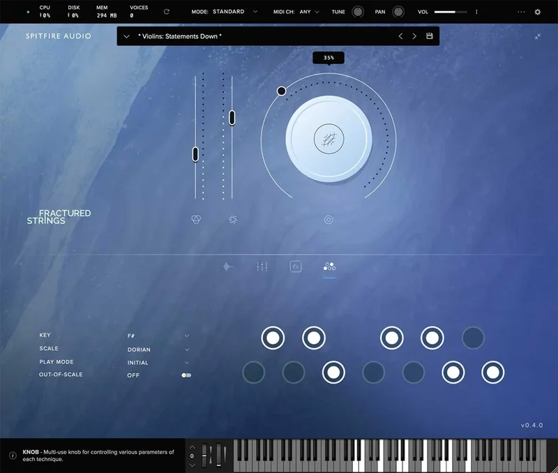 Spitfire Audio Fractured Strings interface