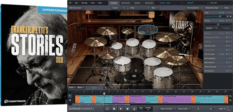 Toontrack SDX Stories interface