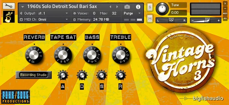 Big Fish Audio Vintage Horns 3 interface