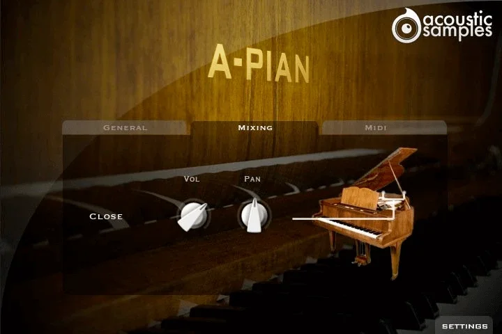 Acousticsamples A-PIAN interface