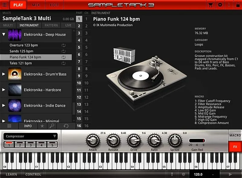 IK Multimedia Elektronika Deep House interface