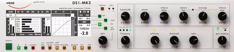 Softube Weiss DS1-MK3 (crossgrade from Weiss DS5 Multiband Compressor) interface