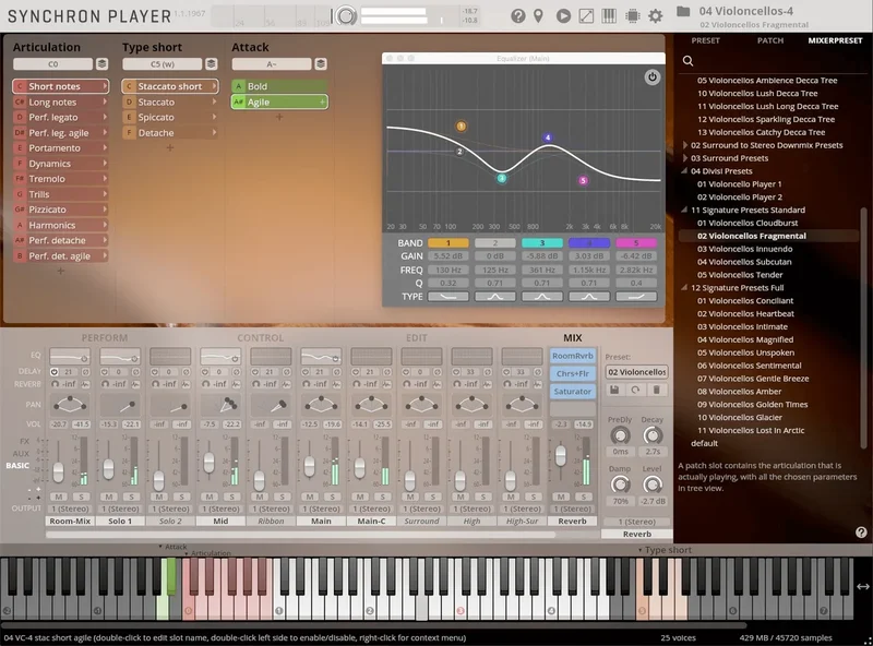 VSL Synchron Elite Strings interface