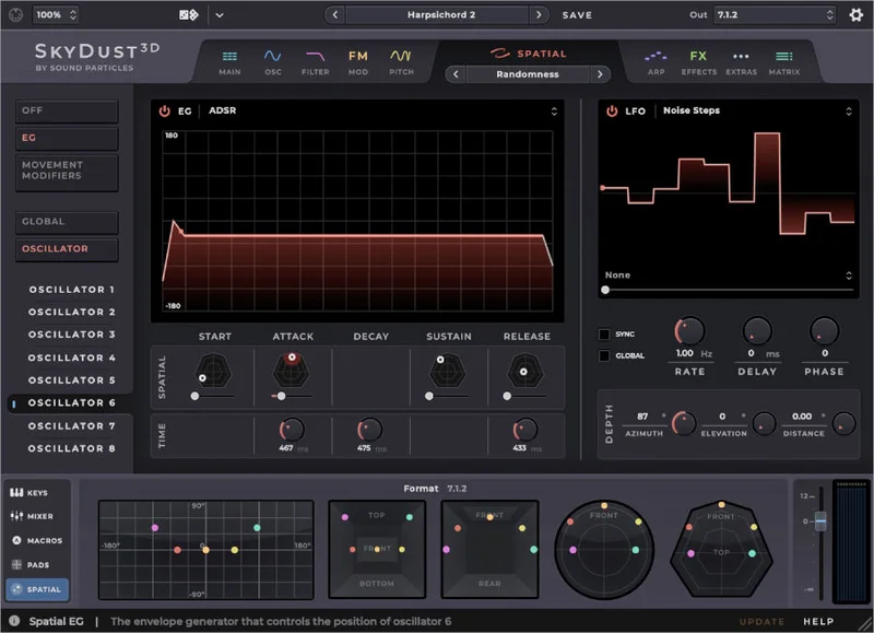 Sound Particles SkyDust 3D | Educational Version interface