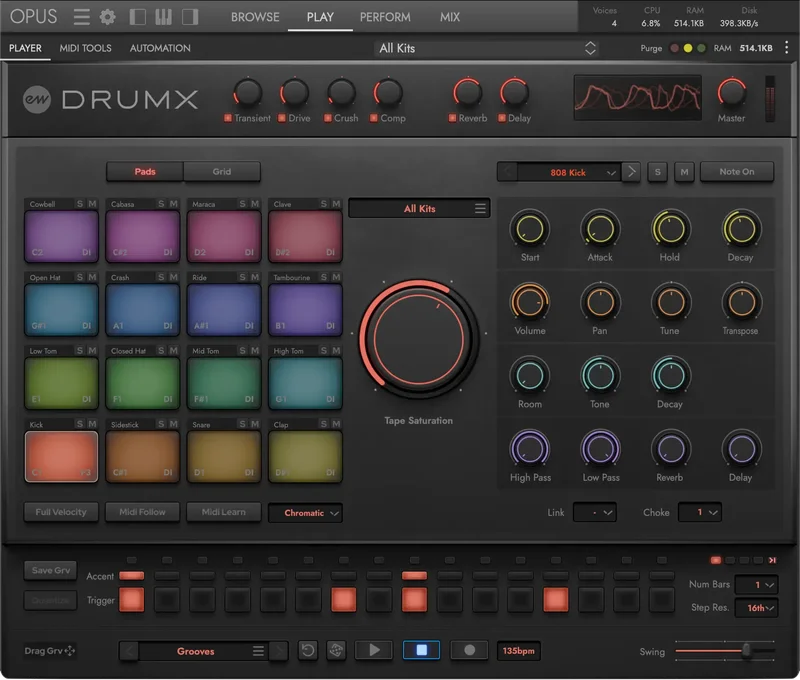 EastWest Sounds DrumX interface