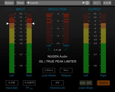 NUGEN Audio ISL 2 interface