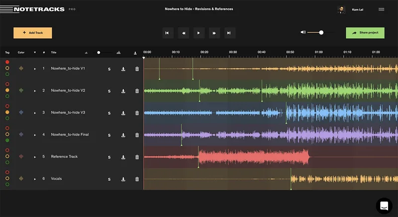 Notetracks Pro [1-Year Subscription] interface