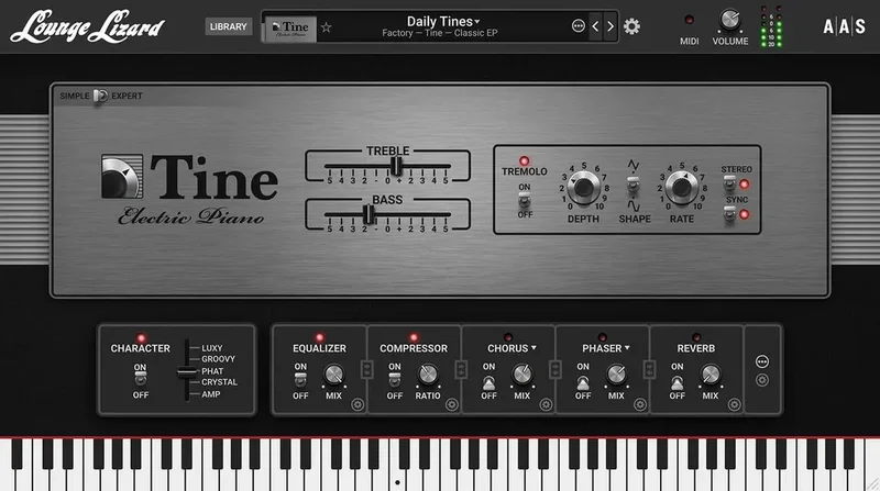 Applied Acoustics Lounge Lizard EP-5 + Packs interface